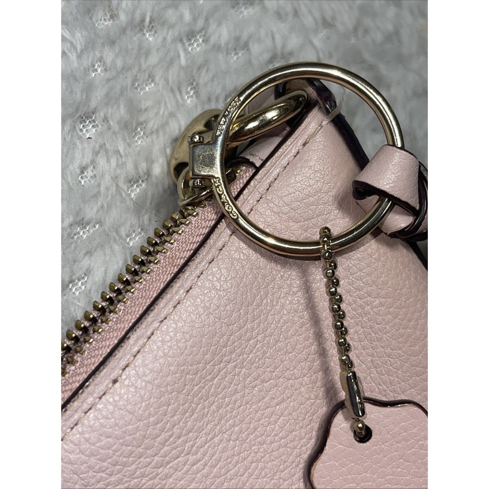 Coach Pebbled Pink Leather Hobo Shoulder Bag - Picture 13 of 14